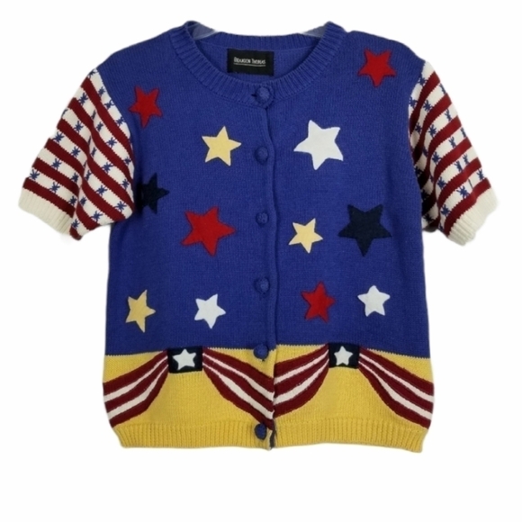 Brandon Thomas Cardigan Sweater Stars and Stripes - Picture 1 of 8